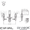 Cifial  3 Hole Deck Basin Mixer Lever Tap Dimensions
